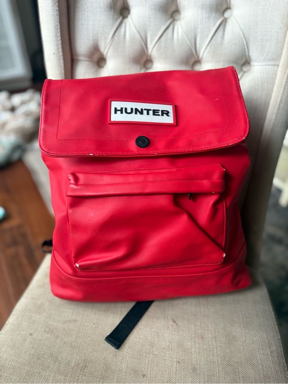 Hunter Red Waterproof Flap Backpack